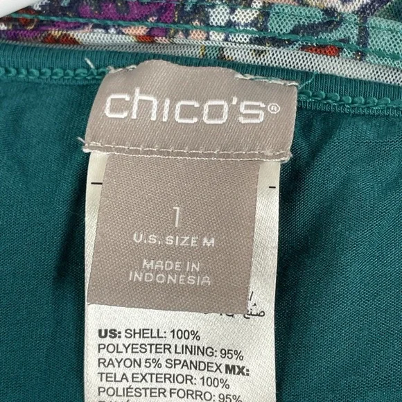 Chicos Blouse Women's Size‎ Medium (1) Geometric Lined Polyester Stretch - Picture 3 of 9